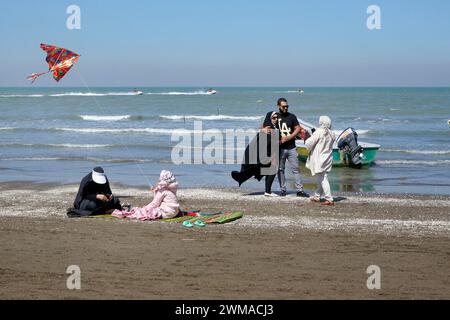 Szene am Strand von Babolsar, Kaspisches Meer, Iran, 22/03/2019 Stockfoto