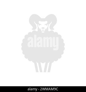 RAM-Symbol. Schild für Nutztiere. Stock Vektor