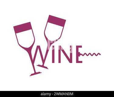 Weinlogo. Weinschilder mit Weinschildern und Spirituosenladen. Rot- und Weißwein. Stock Vektor