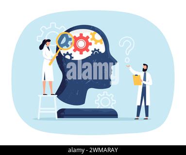 Psychologische Therapie, psychische Erkrankung oder Geistespflege Stock Vektor