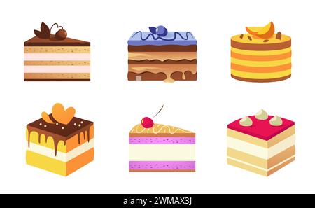 Cartoon-Stück Kuchen. Vektor von Cartoon Kuchen Essen Stock Vektor