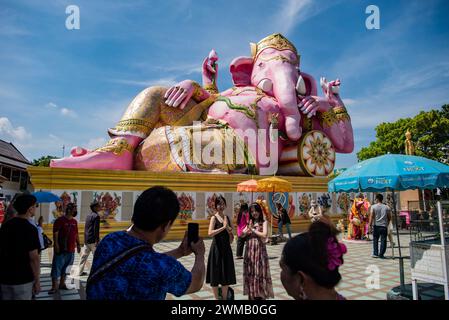 Die Ganesha im Wat Saman Rattanaram in der Stadt Mueang Chachoengsao in der Provinz Chachoengsao in Thailand. Thailand, Chachoengsao, 3. Und 20. November Stockfoto