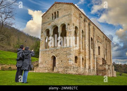 Marienkirche am Berg Naranco, Oviedo, Asturien, Spanien Stockfoto