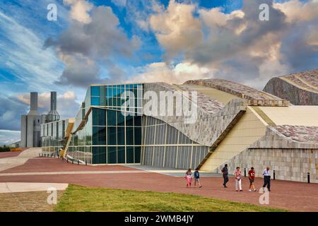 Hejduk Towers, Cidade da Cultura de Galicien, Kulturstadt Galiciens, entworfen von Peter Eisenman, Santiago de Compostela, A Coruña, Galicien Stockfoto