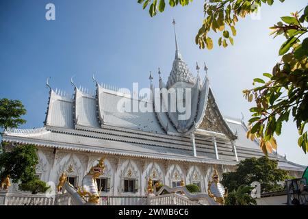 Das Wat Wirachot Thammaram in der Nähe der Stadt Mueang Chachoengsao in der Provinz Chachoengsao in Thailand. Thailand, Chachoengsao, 3. November 2023 Stockfoto