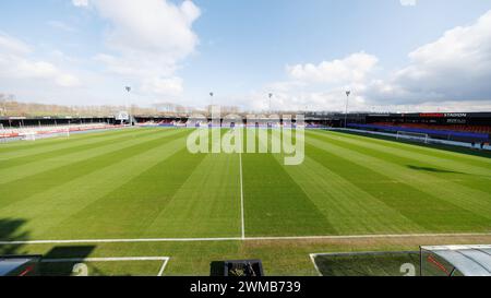 Almere, Niederlande. Februar 2024. ALMERE, 25.02.2024, Yanmar Stadium, Saison 2023/2024, niederländischer Eredivisie Football. Überblick über das stadion vor dem Spiel Almere City - Feyenoord Credit: Pro Shots/Alamy Live News Stockfoto