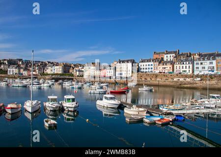 Douarnenez. Panorama des Hafens von Le Rosmeur, Finistère, Bretagne Stockfoto