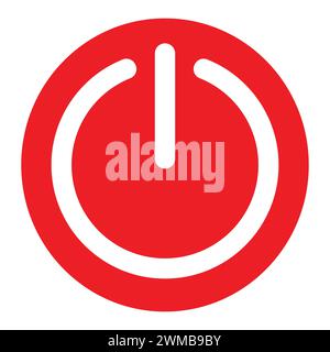 Ein-/Ausschalter-Symbol, roter und weißer Vektor einfache Abbildung des Schaltersymbols, isoliert auf weiß Stock Vektor