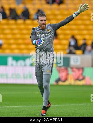 Wolverhampton, Großbritannien. Februar 2024. José Sá von Wolverhampton Wanderers im Vorspiel während des Premier League-Spiels Wolverhampton Wanderers gegen Sheffield United in Molineux, Wolverhampton, Vereinigtes Königreich, 25. Februar 2024 (Foto: Cody Froggatt/News Images) in Wolverhampton, Vereinigtes Königreich am 25. Februar 2024. (Foto: Cody Froggatt/News Images/SIPA USA) Credit: SIPA USA/Alamy Live News Stockfoto