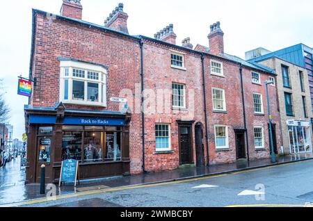 Die erhaltenen Häuser aus dem 19. Jahrhundert in Birmingham wurden vom National Trust verwaltet. Stockfoto