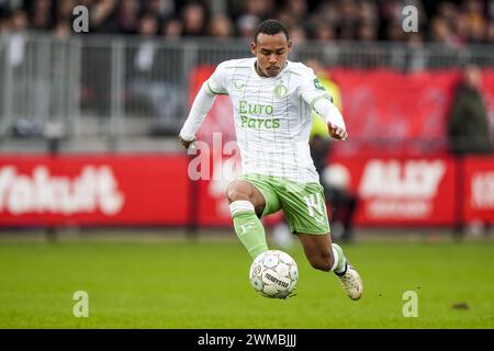 Almere, Niederlande. Februar 2024. Almere - Igor Paixao aus Feyenoord während des Eredivisie-Spiels zwischen Almere City FC und Feyenoord im Yanmar Stadion am 25. Februar 2024 in Almere, Niederlande. Credit: Box to Box Pictures/Alamy Live News Stockfoto