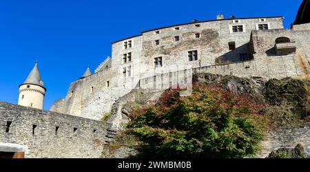 Mittelalterliche Burg Vianden in Luxemburg Stockfoto