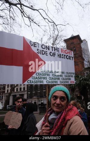 London, Großbritannien. Februar 2024. Rallye für Rafah in Soho Square, Credit: Joao Daniel Pereira/Alamy Live News Stockfoto