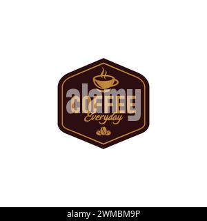 Coffee Everyday Logo-Design. Heißgetränk-Logo Stock Vektor