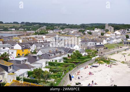 Hübscher Porthcressa Beach auf der Insel St Mary's, Isles of Scilly (Großbritannien) Stockfoto