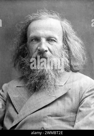 Dmitri Mendelejew, Dmitri Iwanowitsch Mendelejew (1834–1907) russischer Chemiker und Erfinder. Stockfoto