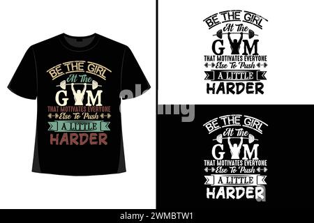 Motivationszitat für das Fitnessstudio mit Grunge-Effekt und Langhantel. Workout inspirierendes Poster Vektor-Design für Fitnessstudio Textil-Poster T-Shirt Cover Bannerkarten. Stock Vektor