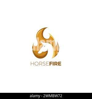 Pferdefeuer-Logo. Illustration des Pferdevektors Stock Vektor