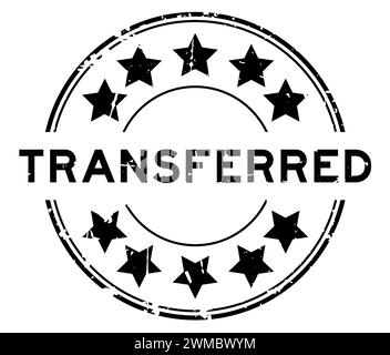 Grunge schwarz übersetztes Wort mit Sternsymbol runder Gummisiegelstempel auf weißem Hintergrund Stock Vektor
