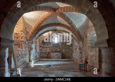 Berkswell Church of England. Krypta unter der St John Baptist Anglican Church, Berkswell, Solihull, West Midlands, England Großbritannien Stockfoto