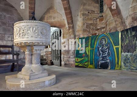 Berkswell Church of England. Krypta unter der St John Baptist Anglican Church, Berkswell, Solihull, West Midlands, England Großbritannien Stockfoto