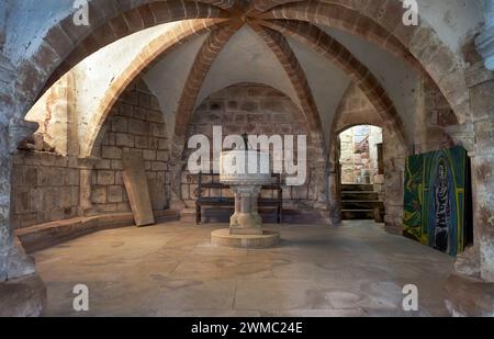Berkswell Church of England. Krypta unter der St John Baptist Anglican Church, Berkswell, Solihull, West Midlands, England Großbritannien Stockfoto
