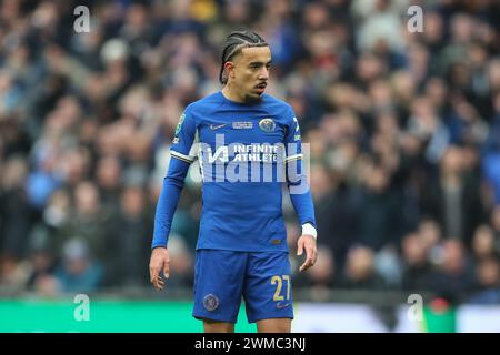 Während des Endspiels des Carabao Cup Chelsea gegen Liverpool im Wembley Stadium, London, Großbritannien, 25. Februar 2024 (Foto: Gareth Evans/News Images) Stockfoto