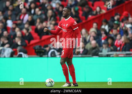 Im Finale des Carabao Cup spielte Chelsea gegen Liverpool im Wembley Stadium in London. Februar 2024. (Foto: Gareth Evans/News Images) in London, Großbritannien am 25.02.2024. (Foto: Gareth Evans/News Images/SIPA USA) Credit: SIPA USA/Alamy Live News Stockfoto