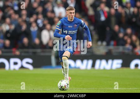 Im Finale des Carabao Cup spielte Chelsea gegen Liverpool im Wembley Stadium in London. Februar 2024. (Foto: Gareth Evans/News Images) in London, Großbritannien am 25.02.2024. (Foto: Gareth Evans/News Images/SIPA USA) Credit: SIPA USA/Alamy Live News Stockfoto