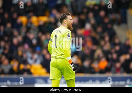 Wolverhampton, Großbritannien. Februar 2024. Jose Sa von Wolverhampton Wanderers während des Premier League-Spiels zwischen Wolverhampton Wanderers und Sheffield United am 25. Februar 2024 in Molineux, Wolverhampton, England. Foto von Scott Boulton. Nur redaktionelle Verwendung, Lizenz für kommerzielle Nutzung erforderlich. Keine Verwendung bei Wetten, Spielen oder Publikationen eines einzelnen Clubs/einer Liga/eines Spielers. Quelle: UK Sports Pics Ltd/Alamy Live News Stockfoto