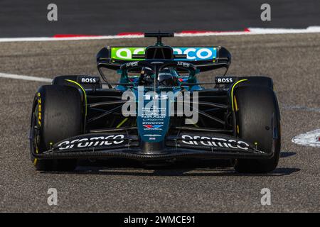 MANAMA, BAHRAIN, Bahrain International Circuit, 22.Feb.2024: Lance Walk of Canada und Aston Martin Aramco Cognizant F1 Team während der Formel 1 Bahra Stockfoto