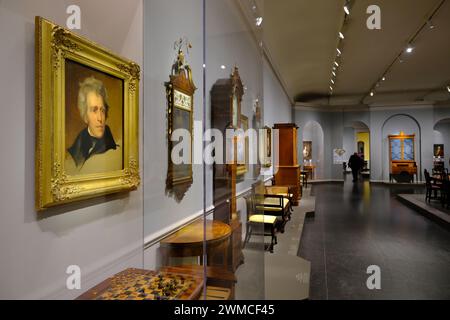 Das Porträt von Andrew Jackson 1845 des amerikanischen Porträtmalers Thomas Sully mit antiken Möbeln in der National Gallery of Art Washington D.C. USA Stockfoto