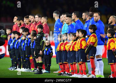 Lecce, Italien. Februar 2024. Foto Giovanni Evangelista/LaPresse 25 Febbraio 2024 Lecce, Italia - Sport, calcio - U.S. Lecce vs F.C. Inter - Campionato Serie A Tim 2023/24 - Stadio E. Giardiniero - Via del Mare. Nella Foto: formazione Interanazionale FCPic Giovanni Evangelista/LaPresse 25. Februar 2024 Lecce, Italien - Sport, Fußball - U.S. Lecce vs F.C. Inter - italienische Meisterschaftsserie A Tim 2023/24- E. Giardiniero - Via del Mare Stadium. Auf dem Bild: Internazionale FC Credit: LaPresse/Alamy Live News Stockfoto