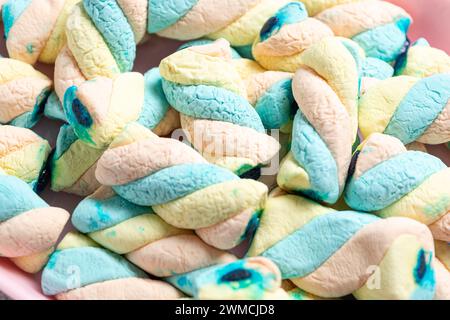 Ein paar bunte Marshmallow-Hintergründe Stockfoto