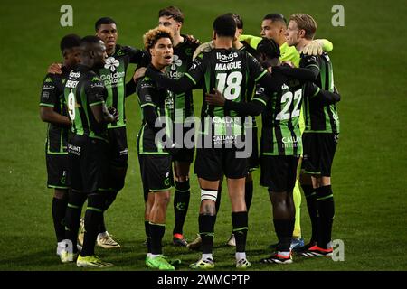 Eupen, Belgien. Februar 2024. Cercle's Spieler wurden während eines Fußballspiels zwischen KAS Eupen und Cercle Brugge am Sonntag, den 25. Februar 2024 in Eupen, am 27. Tag der ersten Liga der Jupiler Pro League 2023-2024, dargestellt. BELGA FOTO JOHN THYS Credit: Belga News Agency/Alamy Live News Stockfoto