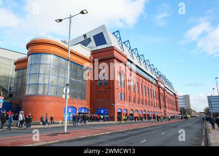 Edminston Drive Stand und Eintritt zum Ibrox Stadium, Heimstadion des Rangers Football Clubs, Glasgow, Schottland, Großbritannien Stockfoto