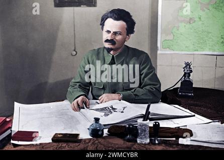 LEO TROTZKI (1879–1940) russischer Revolutionär als Kommandeur der Roten Armee und Marine um 1922 Stockfoto