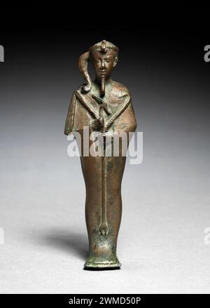 Statuette von Khonsu, 664–525 v. Chr. Ägypten, späte Periode (715–332 v. Chr.), Dynastie 26 oder später. Stockfoto