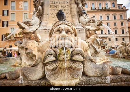 Fontana del Pantheon, Brunnen vor dem Pantheon in Iazza della Rotonda Rome, Italien. Stockfoto