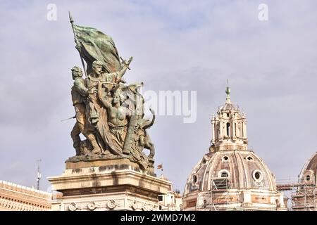 Denkmal für Victor Emmanuel II della Patria Statue in Rom, Italien. Stockfoto