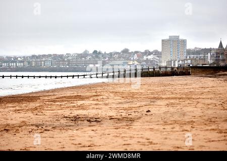 Sand und Strand, Portobello Küstenvorort von Edinburgh, Schottland Stockfoto