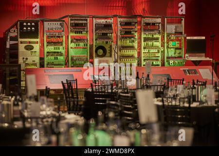 Eine funktionierende Replik, ein Remake von Manchester Baby, auch Small-Scale Experimental Machine (SSEM) im Science and Industry Museum genannt Stockfoto