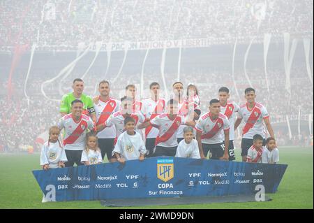 Buenos Aires, Argentinien, 25. Februar 2024. River Plate Team während des Spiels zwischen River Plate und Boca Juniors. Quelle: Workphotoagencia/Alamy Live News Stockfoto