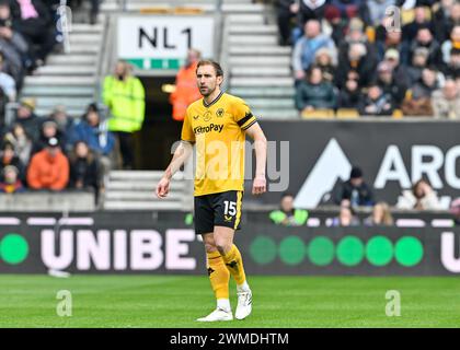 Craig Dawson von Wolverhampton Wanderers, während des Premier League Spiels Wolverhampton Wanderers gegen Sheffield United in Molineux, Wolverhampton, Großbritannien, 25. Februar 2024 (Foto: Cody Froggatt/News Images) Stockfoto