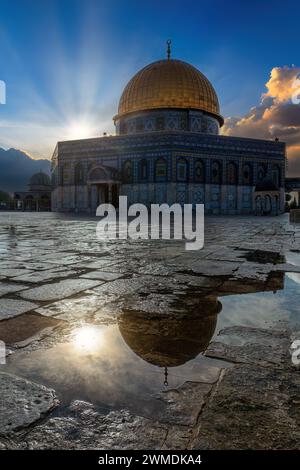 Der Felsendom auf dem Tempelberg in Jerusalem, Israel Stockfoto