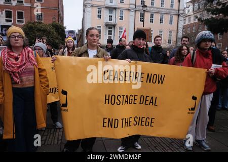 London, Großbritannien. Februar 2024. Rallye für Rafah inSoho Square (Foto: Joao Daniel Pereira/SIPA USA) Credit: SIPA USA/Alamy Live News Stockfoto
