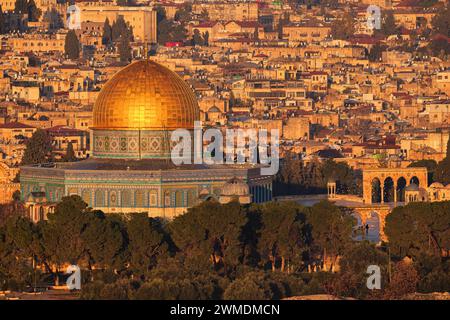 Der Felsendom auf dem Tempelberg in Jerusalem, Israel Stockfoto