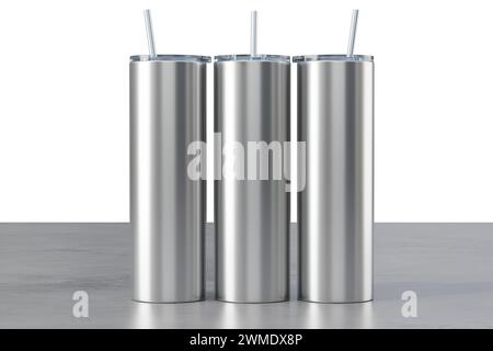 Dünner 20-ml-Becher zur Sublimation. 3D-Rendering Stockfoto