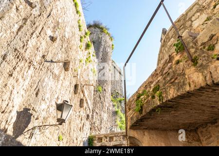 Die Befestigungen von Kotor sind ein integriertes historisches Befestigungssystem, das die mittelalterliche Stadt Kotor in Montenegro schützte. Stockfoto