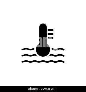 Symbol für den flachen Vektor der Motortemperatur. Einfaches, ausgefülltes Symbol auf weißem Hintergrund Stock Vektor